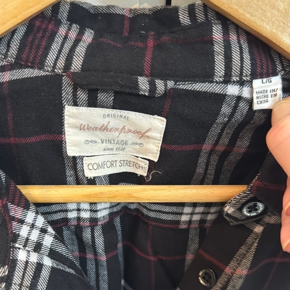 Original Weatherproof Vintage Button Down Plaid Flannel Shirt Size L. Cabincore - Picture 2 of 8